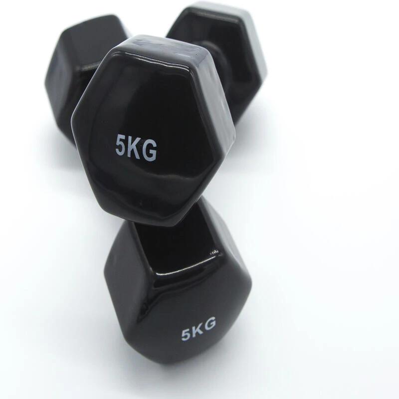 2 Unidades 5 Kg Mancuernas Pesas Hexagonales De Vinilo Fitness Gimnasia Negro 4 2 Unidades 5 Kg Mancuernas Pesas Hexagonales De Vinilo Fitness Gimnasia Negro - Imagen 2