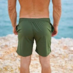 Bañador Corto Sostenible Hombre Poliamida Fitplanet Seaturtle Verde -Fitness Tienda baador corto sostenible hombre poliamida fitplanet seaturtle verde 3