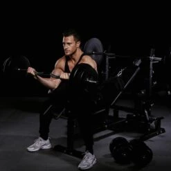 BANCO DE PESAS UNIVERSAL NEGRO + JUEGO DE PESAS Y BARRAS DE PLÁSTICO 9 -Fitness Tienda banco de pesas universal negro juego de pesas y barras de plastico 9 3