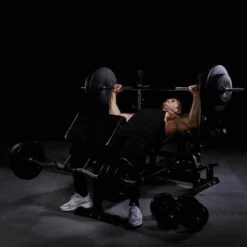 BANCO DE PESAS UNIVERSAL NEGRO + JUEGO DE PESAS Y BARRAS DE PLÁSTICO 9 -Fitness Tienda banco de pesas universal negro juego de pesas y barras de plastico 9 4