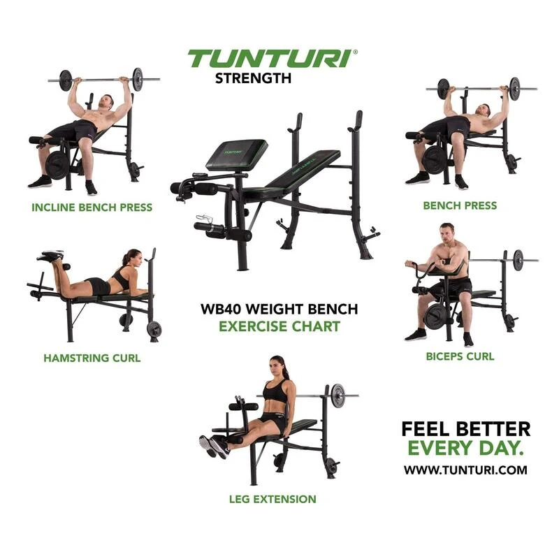 BANCO DE PESAS WB40 COMPACT WIDTH WEIGHT BENCH TUNTURI 5 BANCO DE PESAS WB40 COMPACT WIDTH WEIGHT BENCH TUNTURI - Imagen 3