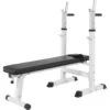 Banco Musculación Y Pesas Gorilla Sports Blanco Plegable Con Rack Para Barra -Fitness Tienda banco musculacion y pesas gorilla sports blanco plegable con rack para barra