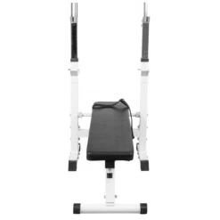 Banco Musculación Y Pesas Gorilla Sports Blanco Plegable Con Rack Para Barra -Fitness Tienda banco musculacion y pesas gorilla sports blanco plegable con rack para barra 2