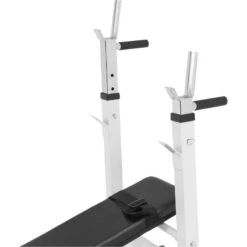 Banco Musculación Y Pesas Gorilla Sports Blanco Plegable Con Rack Para Barra -Fitness Tienda banco musculacion y pesas gorilla sports blanco plegable con rack para barra 3