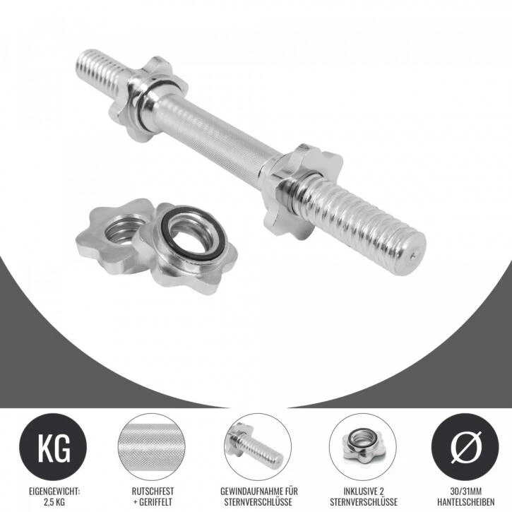 Barra De Mancuernas Gorilla Sports Cromada De 35 Cm Diámetro 30/31mm 7 Barra De Mancuernas Gorilla Sports Cromada De 35 Cm Diámetro 30/31mm - Imagen 5