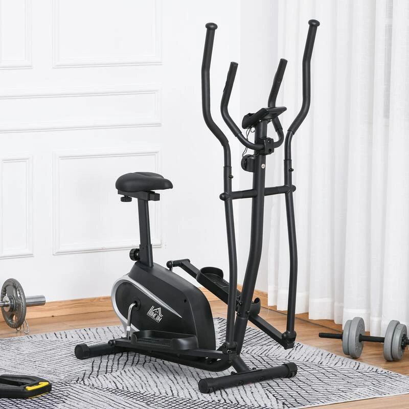 Bicicleta Elíptica Fitness HOMCOM Acero ABS 103x62x151 Cm Negro 4 Bicicleta Elíptica Fitness HOMCOM Acero ABS 103x62x151 Cm Negro - Imagen 2