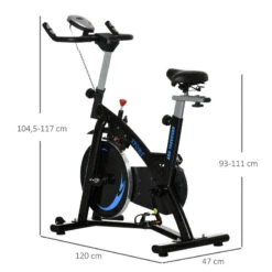 Bicicleta Estática Con Volante Inercia 10 Kg HOMCOM 47x120x117 Cm Azul 7 Bicicleta Estática Con Volante Inercia 10 Kg HOMCOM 47x120x117 Cm Azul -Fitness Tienda bicicleta estatica con volante inercia 10 kg homcom 47x120x117 cm azul 2