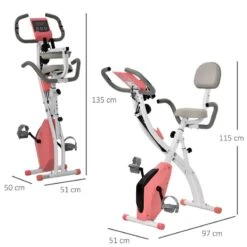 Bicicleta Estática HOMCOM Rosa 97x51x115 Cm Acero Abs Pvc -Fitness Tienda bicicleta estatica homcom rosa 97x51x115 cm acero abs pvc 2