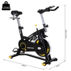 Bicicleta Estática Para Interior HOMCOM Negro Y Amarillo 47x120x117 Cm -Fitness Tienda bicicleta estatica para interior homcom negro y amarillo 47x120x117 cm 2