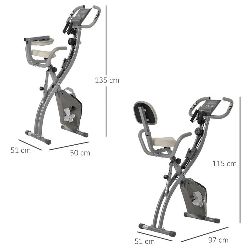 Bicicleta Estática Plegable HOMCOM Acero ABS PVC 97x51x115cm Gris 5 Bicicleta Estática Plegable HOMCOM Acero ABS PVC 97x51x115cm Gris - Imagen 3