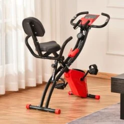 Fitness Tienda -Fitness Tienda bicicleta estatica plegable homcom acero abs pvc 97x51x115cm rojo 1