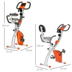 Bicicleta Estática Plegable HOMCOM Acero ABS PVC 97x51x115cm,Naranja -Fitness Tienda bicicleta estatica plegable homcom acero abs pvc 97x51x115cmnaranja 2