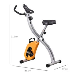 Bicicleta Estática Plegable Y Ajustable HOMCOM 86x47x112 Cm Naranja -Fitness Tienda bicicleta estatica plegable y ajustable homcom 86x47x112 cm naranja 2