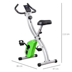 Bicicleta Estática Plegable Y Ajustable HOMCOM 86x47x112 Cm Verde -Fitness Tienda bicicleta estatica plegable y ajustable homcom 86x47x112 cm verde 2