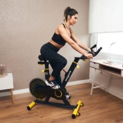 Bicicleta Indoor Spinning Bodytone AB100-BY Amarillo Rueda Inercia 14kg -Fitness Tienda bicicleta indoor spinning bodytone ab100 by amarillo rueda inercia 14kg 1