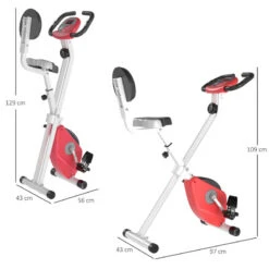 Bicicleta Para Ejercicios De Forma X HOMCOM Rojo 43x97x109 Cm -Fitness Tienda bicicleta para ejercicios de forma x homcom rojo 43x97x109 cm 2