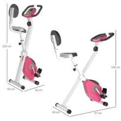 Bicicleta Para Ejercicios De Forma X HOMCOM Rosa 43x97x109 Cm -Fitness Tienda bicicleta para ejercicios de forma x homcom rosa 43x97x109 cm 2