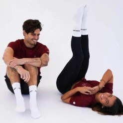 Calcetines Atletismo Sostenible Algodón Mujer Fitplanet Blanco -Fitness Tienda calcetines atletismo sostenible algodon mujer fitplanet blanco 3