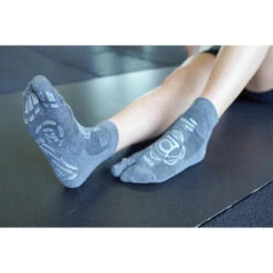 Calcetines De Yoga 1 Finger Adultos Antideslizantes Algodón Biológico Gris -Fitness Tienda calcetines de yoga 1 finger adultos antideslizantes algodon biologico gris 4