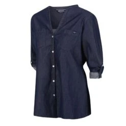 Regatta Camisa Malaya Apariencia Denim De Manga Larga Para Mujer Chambray -Fitness Tienda camisa malaya apariencia denim de manga larga para mujer chambray 3