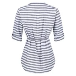 Regatta Camisa Malaya De Rayas De Manga Larga Para Mujer Blanco, Marino -Fitness Tienda camisa malaya de rayas de manga larga para mujer blanco marino 1