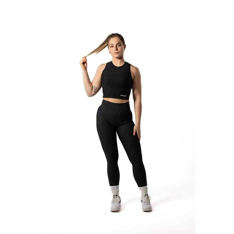 Camiseta Canalada V2 Con Cuello Alto Fitness Negra 6 Camiseta Canalada V2 Con Cuello Alto Fitness Negra - Imagen 4