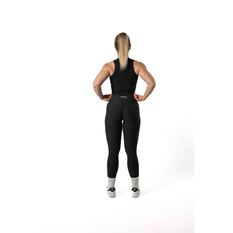 Camiseta Canalada V2 Con Cuello Alto Fitness Negra 7 Camiseta Canalada V2 Con Cuello Alto Fitness Negra - Imagen 5