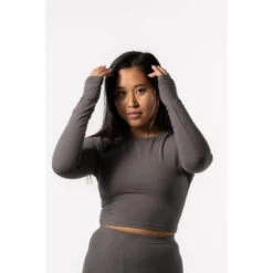 Camiseta De Manga Larga 'Body' - Fitness - Mujer - Azul Pizarra -Fitness Tienda camiseta de manga larga body fitness mujer azul pizarra 2