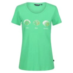 Regatta Camiseta Filandra VI Conchas Marinas Para Mujer Verde Vibrante