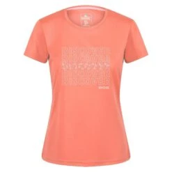 Regatta Camiseta Fingal VI Texto Para Mujer Coral Fusión