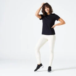 Camiseta Fitness 500 Domyos Mujer Negro -Fitness Tienda camiseta fitness 500 domyos mujer negro 1