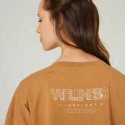 Camiseta Fitness 520 Loose Mujer Avellana Manga Corta Mayoritariamente Algodón -Fitness Tienda camiseta fitness 520 loose mujer avellana manga corta mayoritariamente algodon 3