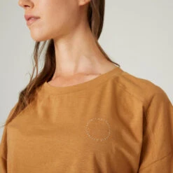 Camiseta Fitness 520 Loose Mujer Avellana Manga Corta Mayoritariamente Algodón -Fitness Tienda camiseta fitness 520 loose mujer avellana manga corta mayoritariamente algodon 4