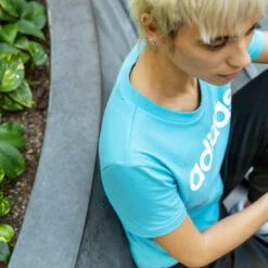 Camiseta Fitness Adidas Mujer Azul -Fitness Tienda camiseta fitness adidas mujer azul 1