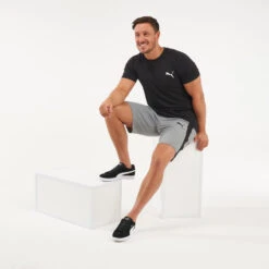Camiseta Fitness Manga Corta Algodón Hombre Puma Negro -Fitness Tienda camiseta fitness manga corta algodon hombre puma negro 3