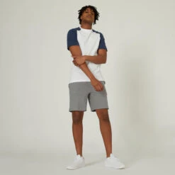 Camiseta Fitness Manga Corta Cuello Redondo Algodón Hombre 520 Blanco Y Azul 12 Camiseta Fitness Manga Corta Cuello Redondo Algodón Hombre 520 Blanco Y Azul -Fitness Tienda camiseta fitness manga corta cuello redondo algodon hombre 520 blanco y azul 4