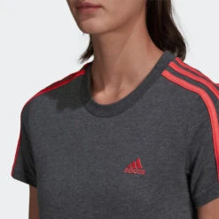 Camiseta Fitness Manga Corta Mujer Adidas Essentials Gris Y Rosa -Fitness Tienda camiseta fitness manga corta mujer adidas essentials gris y rosa 2