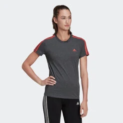Camiseta Fitness Manga Corta Mujer Adidas Essentials Gris Y Rosa -Fitness Tienda camiseta fitness manga corta mujer adidas essentials gris y rosa 4