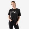 Camiseta Fitness Puma Mujer Negro Manga Corta Algodón -Fitness Tienda camiseta fitness puma mujer negro manga corta algodon