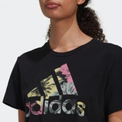 Camiseta Fitness Soft Training Adidas Floral Mujer Negro -Fitness Tienda camiseta fitness soft training adidas floral mujer negro 2