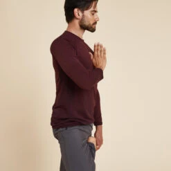 Camiseta Hombre Burdeos Sin Costuras Manga Larga -Fitness Tienda camiseta hombre burdeos sin costuras manga larga 2