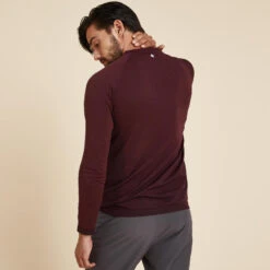 Camiseta Hombre Burdeos Sin Costuras Manga Larga -Fitness Tienda camiseta hombre burdeos sin costuras manga larga 3