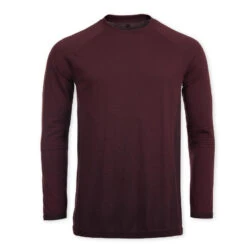 Camiseta Hombre Burdeos Sin Costuras Manga Larga -Fitness Tienda camiseta hombre burdeos sin costuras manga larga 4