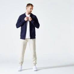 Camiseta Manga Corta De Algodón Hombre Domyos 500 Blanco Glaciar -Fitness Tienda camiseta manga corta de algodon hombre domyos 500 blanco glaciar 1