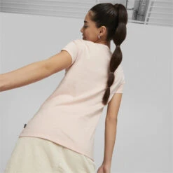 Camiseta Mujer Essentials Logo PUMA Rosa -Fitness Tienda camiseta mujer essentials logo puma rosa 4