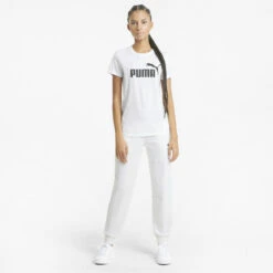 Camiseta Mujer PUMA Essentials Logo Blanco -Fitness Tienda camiseta mujer puma essentials logo blanco 3