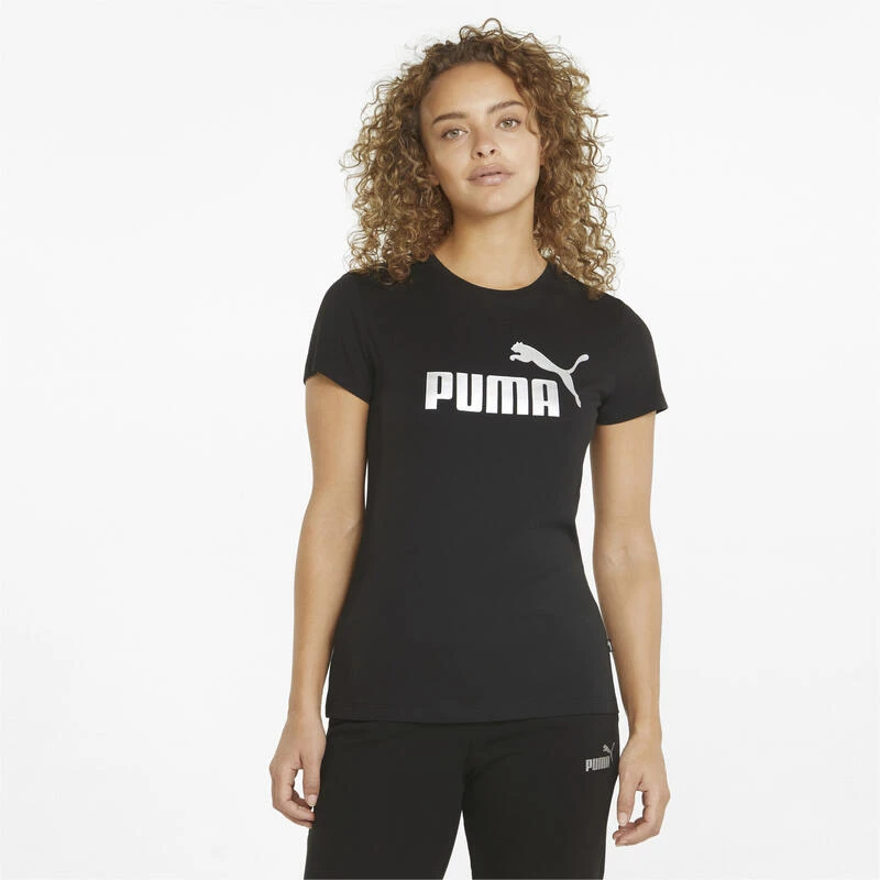 Camiseta Mujer PUMA Essentials+ Metallic Logo Negro 4 Camiseta Mujer PUMA Essentials+ Metallic Logo Negro - Imagen 2