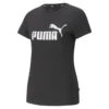 Camiseta Mujer PUMA Essentials+ Metallic Logo Negro -Fitness Tienda camiseta mujer puma essentials metallic logo negro