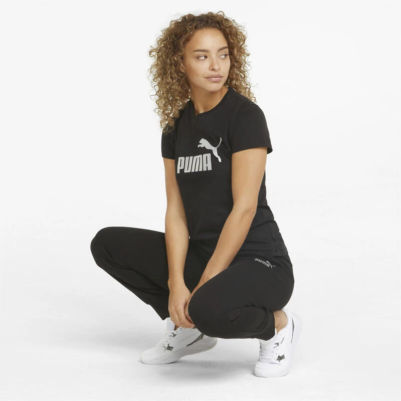 Camiseta Mujer PUMA Essentials+ Metallic Logo Negro 6 Camiseta Mujer PUMA Essentials+ Metallic Logo Negro - Imagen 4