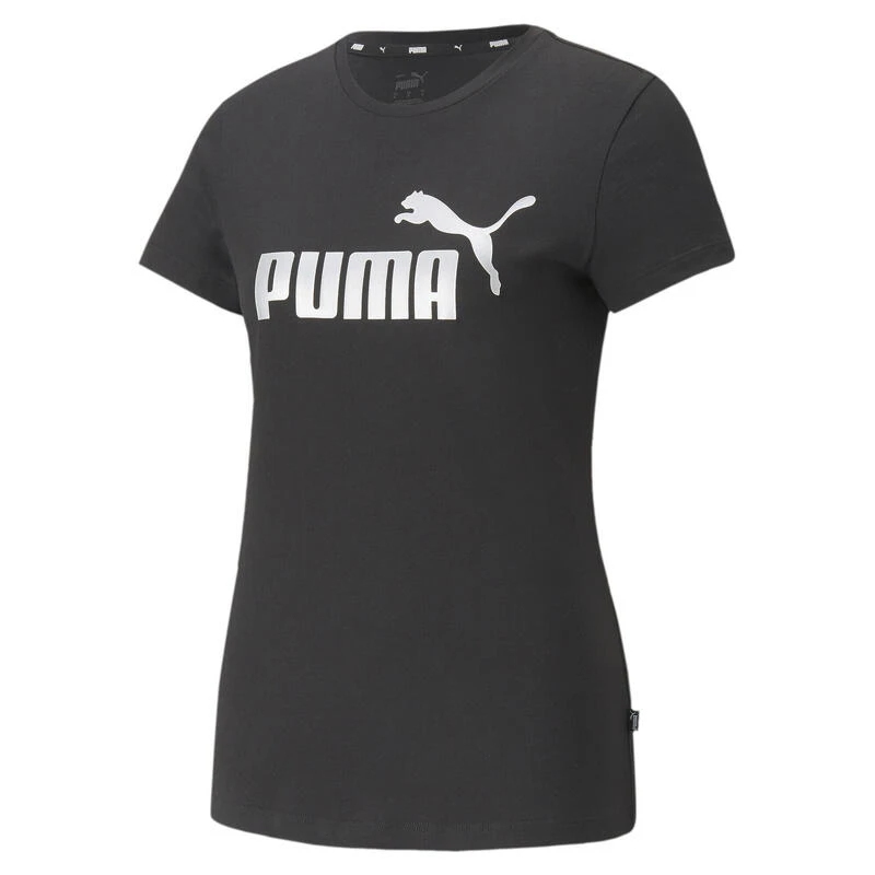 Camiseta Mujer PUMA Essentials+ Metallic Logo Negro 3 Camiseta Mujer PUMA Essentials+ Metallic Logo Negro